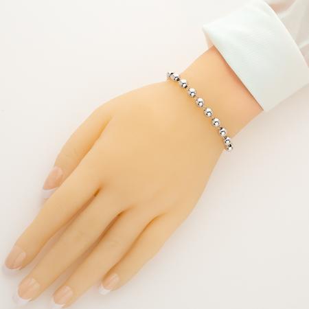 Stříbrný náramek růženec - 1 desítek, křížek s Ježíšem, Zázračná medailka, délka 17 až 23 cm | Argento.cz