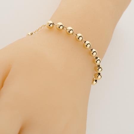 Pozlacený stříbrný náramek růženec - 1 desítek, křížek s Ježíšem, Zázračná medailka, délka 17 až 22 cm | Argento.cz