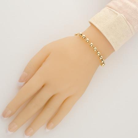 Pozlacený stříbrný náramek růženec - 1 desítek, křížek s Ježíšem, Zázračná medailka, délka 17 až 23 cm | Argento.cz