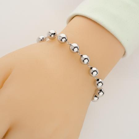 Stříbrný náramek růženec - 1 desítek, křížek s Ježíšem, Zázračná medailka, délka 18 až 24 cm | Argento.cz