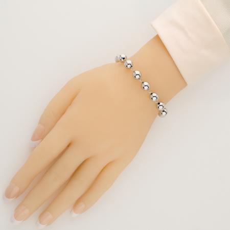 Stříbrný náramek růženec - 1 desítek, křížek s Ježíšem, Zázračná medailka, délka 18 až 24 cm | Argento.cz