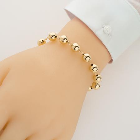 Pozlacený stříbrný náramek růženec - 1 desítek, křížek s Ježíšem, Zázračná medailka, délka 18 až 24 cm | Argento.cz