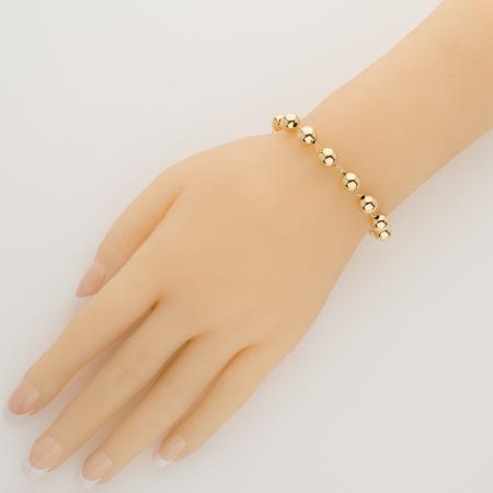 Pozlacený stříbrný náramek růženec - 1 desítek, křížek s Ježíšem, Zázračná medailka, délka 18 až 24 cm | Argento.cz