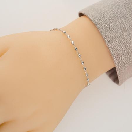 Stříbrný náramek růženec - 1 desítek, křížek, Zázračná medailka, délka 18 až 24 cm | Argento.cz