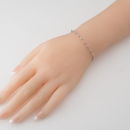 Stříbrný náramek růženec - 1 desítek, křížek, Zázračná medailka, délka 17 až 20 cm | Argento.cz