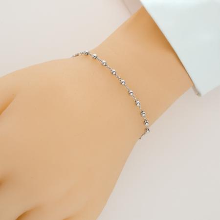 Stříbrný náramek růženec - 1 desítek, křížek, Zázračná medailka, délka 18 až 24 cm | Argento.cz