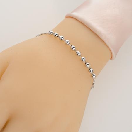 Stříbrný náramek růženec - 1 desítek, křížek, Zázračná medailka, délka 18 až 24 cm | Argento.cz