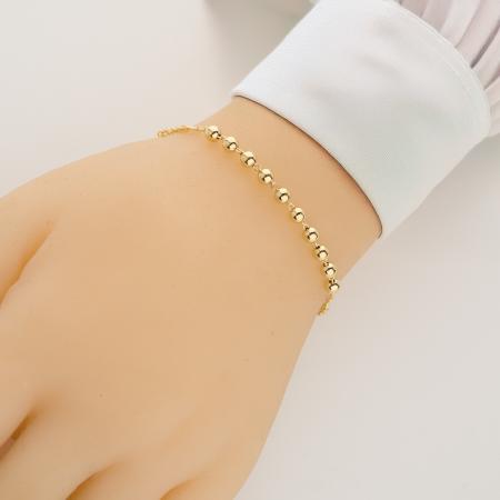 Pozlacený stříbrný náramek růženec - 1 desítek, křížek, Zázračná medailka, délka 18 až 24 cm | Argento.cz