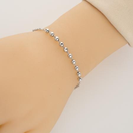 Stříbrný náramek růženec - 1 desítek, křížek, Zázračná medailka, délka 18 až 23 cm | Argento.cz