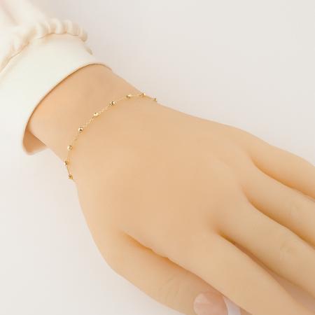 Zlatý náramek růženec - 1 desítek, křížek, Zázračná medailka, vzor Rolo, délka 18 až 20 cm | Argento.cz