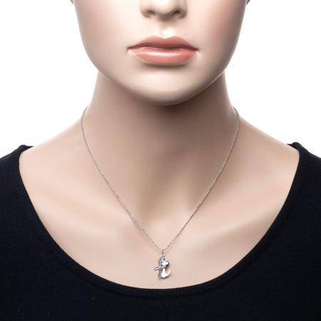 Stříbrný náhrdelník - srdíčko, kotva, křížek, délka 43 až 46 cm | Argento.cz