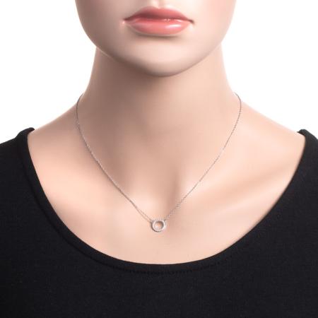 Stříbrný náhrdelník - čiré kulaté zirkony, délka 43 až 46 cm | Argento.cz