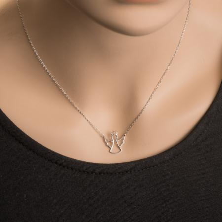 Stříbrný náhrdelník - anděl, délka 43 až 46 cm | Argento.cz