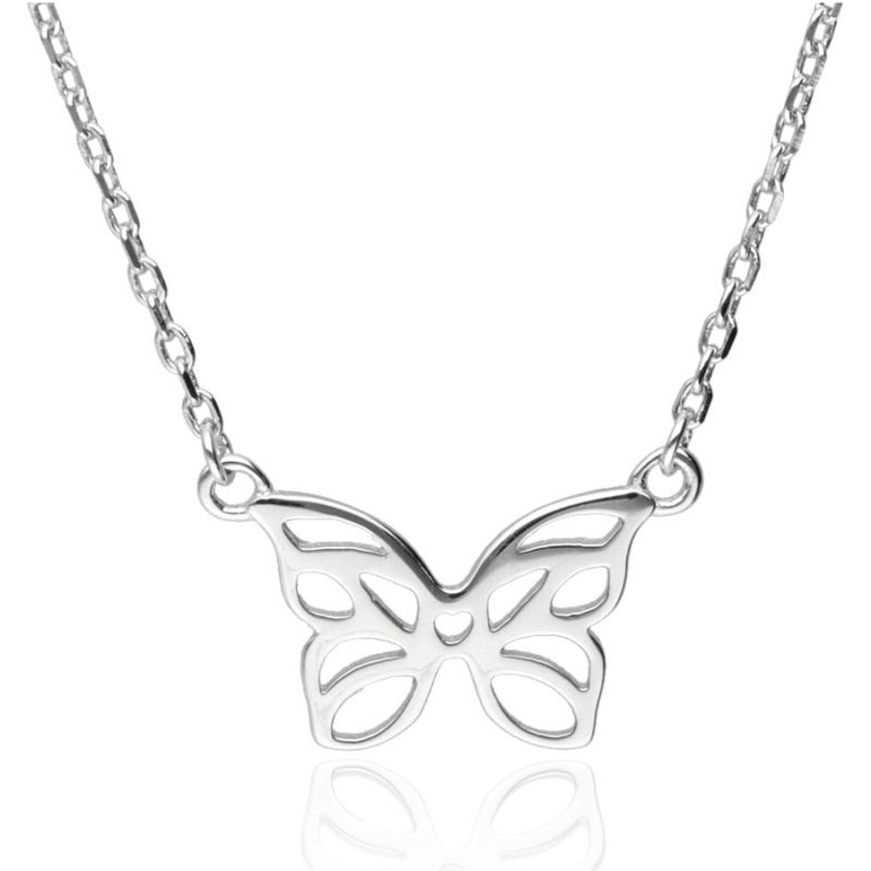 Stříbrný náhrdelník - motýl, délka 43 až 46 cm | Argento.cz