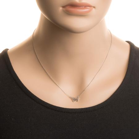 Stříbrný náhrdelník - motýl, délka 43 až 46 cm | Argento.cz