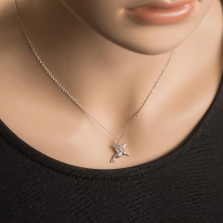 Stříbrný náhrdelník - kolibřík, délka 43 až 46 cm | Argento.cz