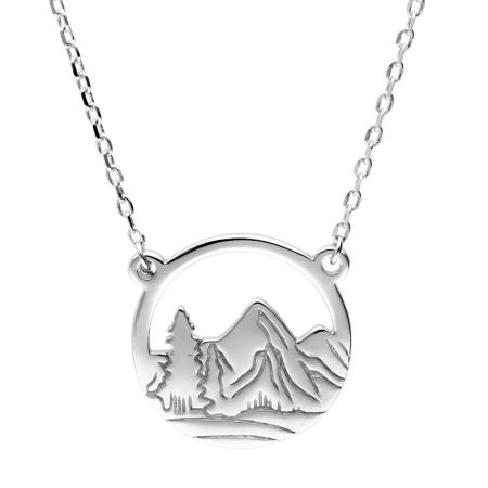 Stříbrný náhrdelník - hory, délka 42 až 46 cm | Argento.cz