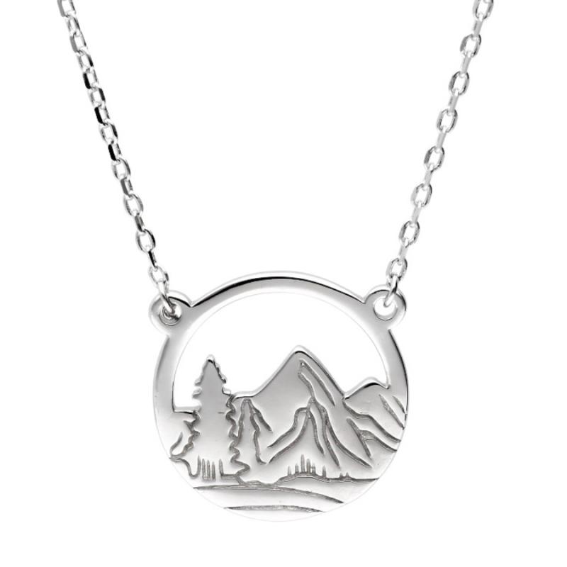 Stříbrný náhrdelník - hory, délka 42 až 46 cm | Argento.cz