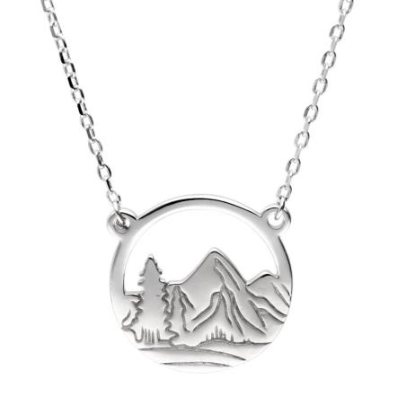 Stříbrný náhrdelník - hory, délka 42 až 46 cm | Argento.cz