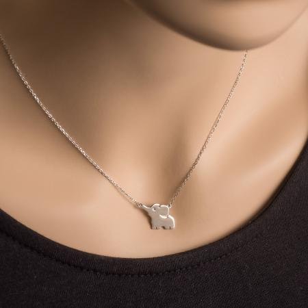 Stříbrný náhrdelník - slon, délka 43 až 46 cm | Argento.cz