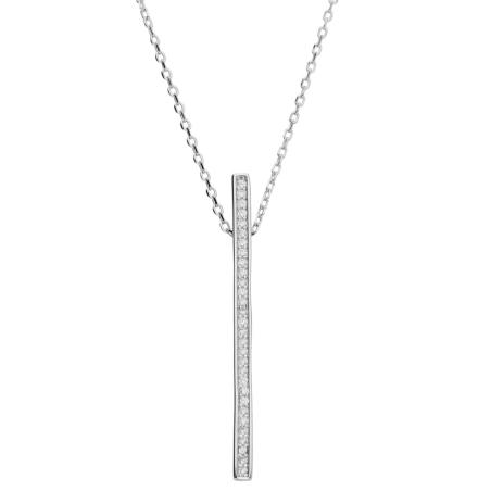 Stříbrný náhrdelník - čiré kulaté zirkony, délka 43 až 46 cm | Argento.cz