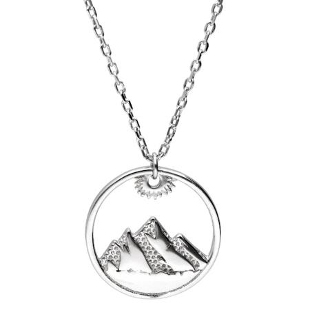 Stříbrný náhrdelník - hory, délka 43 až 46 cm | Argento.cz