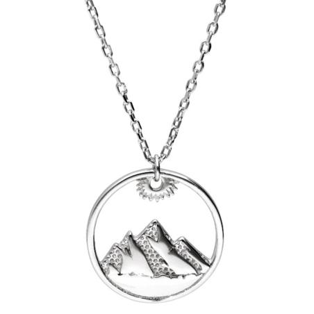 Stříbrný náhrdelník - hory, délka 43 až 46 cm | Argento.cz