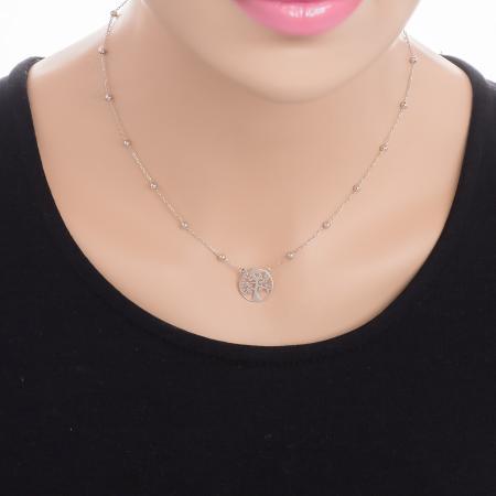 Stříbrný náhrdelník - strom života, kulka, délka 43 až 46 cm | Argento.cz