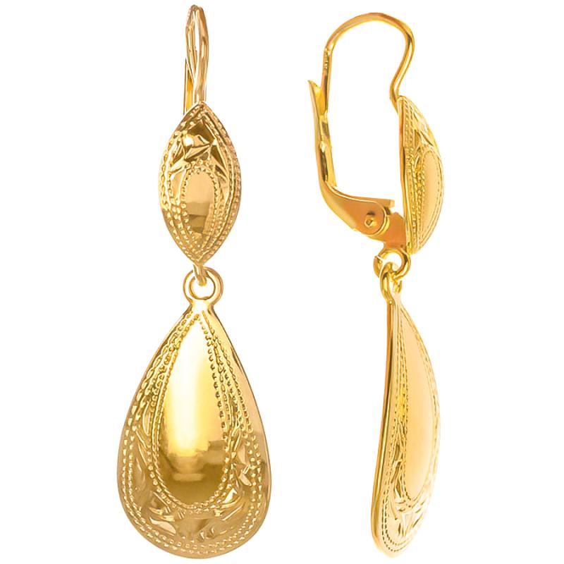 Pozlacené stříbrné náušnice - s ručním gravírem | Argento.cz