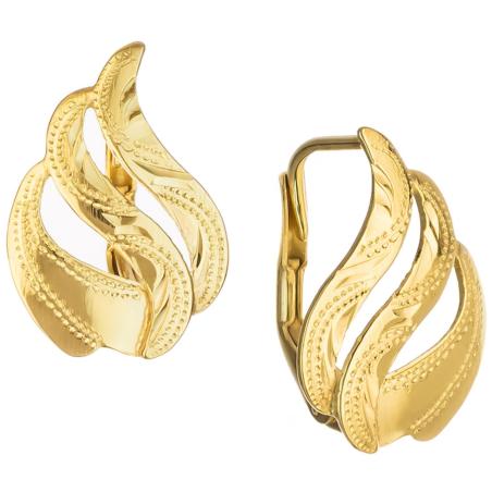 Pozlacené stříbrné náušnice - s ručním gravírem | Argento.cz