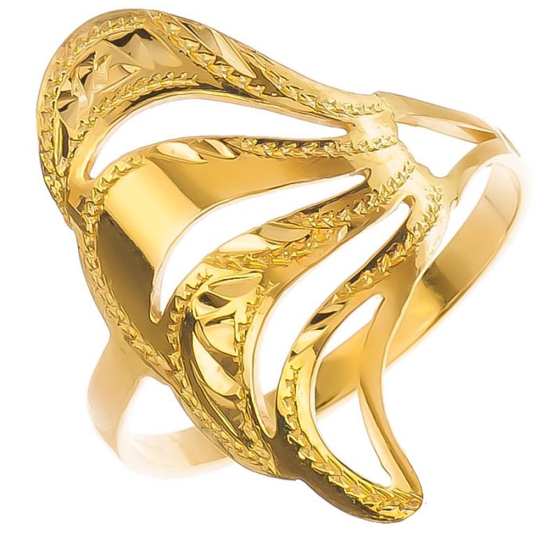 Pozlacený stříbrný prsten - s ručním gravírem | Argento.cz