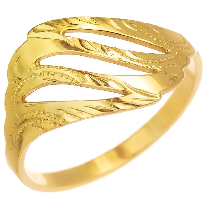 Pozlacený stříbrný prsten - s ručním gravírem | Argento.cz