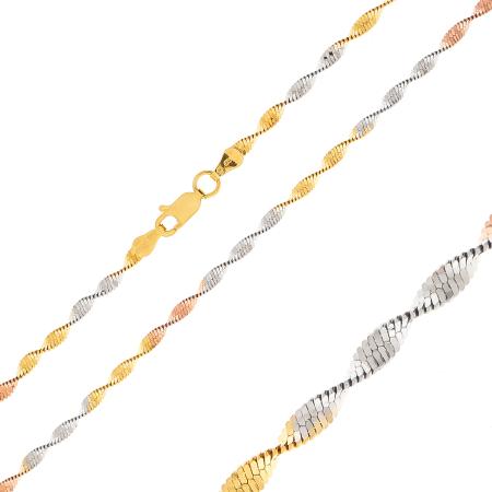 Kombinovaný stříbrný řetízek - vzor Singapur, šířka 2,5 mm | Argento.cz