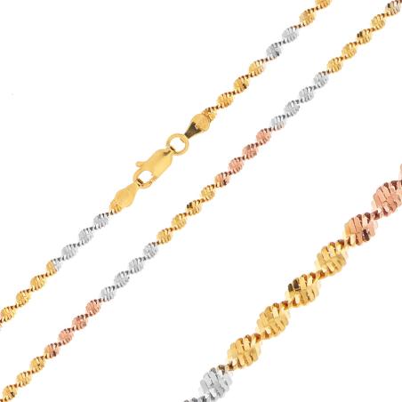 Kombinovaný stříbrný řetízek - vzor Singapur, šířka 2,5 mm | Argento.cz