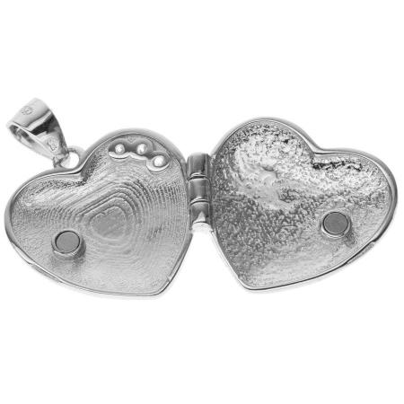 Stříbrný přívěsek na fotku - srdíčko, čiré kulaté zirkony | Argento.cz