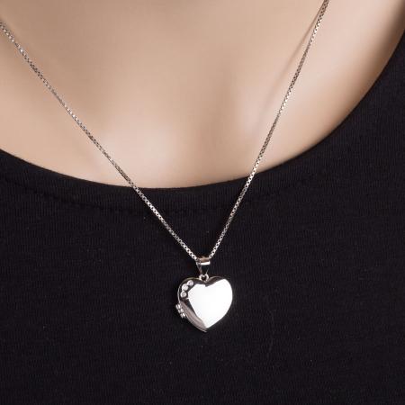 Stříbrný přívěsek na fotku - srdíčko, čiré kulaté zirkony | Argento.cz