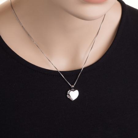 Stříbrný přívěsek na fotku - srdíčko, čiré kulaté zirkony | Argento.cz