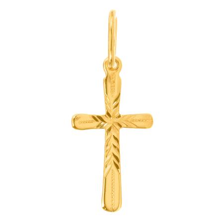 Pozlacený stříbrný přívěsek - křížek, s ručním gravírem | Argento.cz