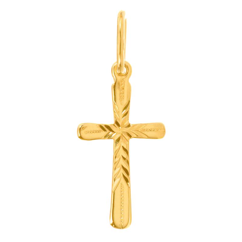 Pozlacený stříbrný přívěsek - křížek, s ručním gravírem | Argento.cz
