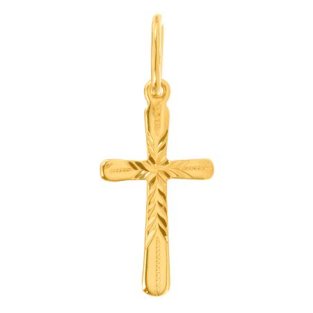 Pozlacený stříbrný přívěsek - křížek, s ručním gravírem | Argento.cz