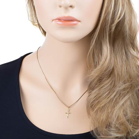 Pozlacený stříbrný přívěsek - křížek, s ručním gravírem | Argento.cz