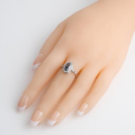 Stříbrný prsten - oválný zirkon Vitrail Light, čiré kulaté zirkony | Argento.cz