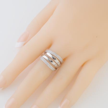 Stříbrný prsten - čiré kulaté zirkony | Argento.cz