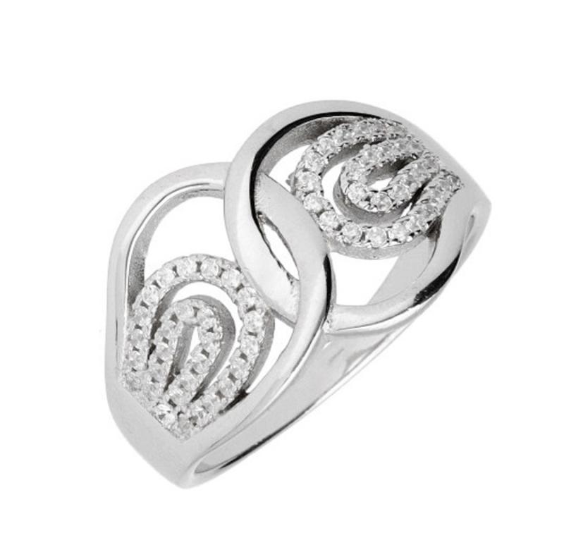 Stříbrný prsten - čiré kulaté zirkony | Argento.cz