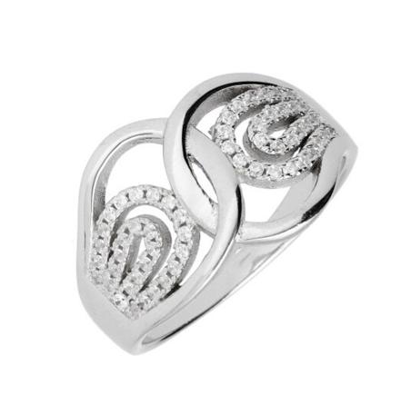 Stříbrný prsten - čiré kulaté zirkony | Argento.cz