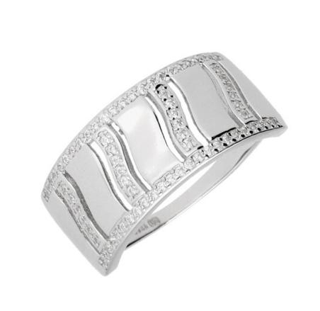 Stříbrný prsten - čiré kulaté zirkony | Argento.cz