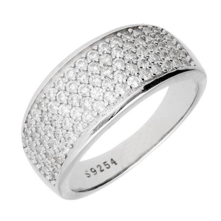 Stříbrný prsten - čiré kulaté zirkony | Argento.cz