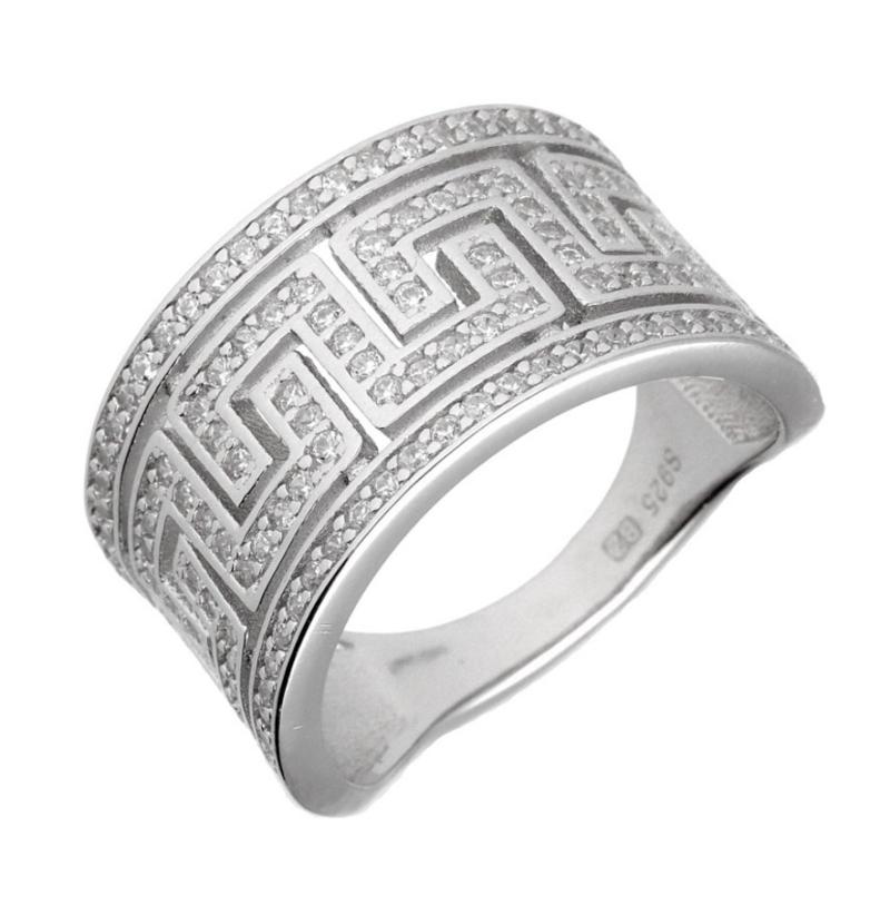 Stříbrný prsten - čiré kulaté zirkony | Argento.cz