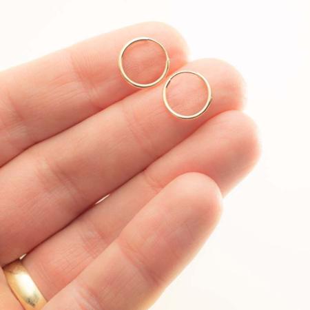 Zlaté náušnice kroužky - 10 mm průměr | Argento.cz