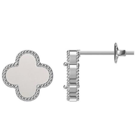 Stříbrné náušnice - čtyřlístek, perleť | Argento.cz